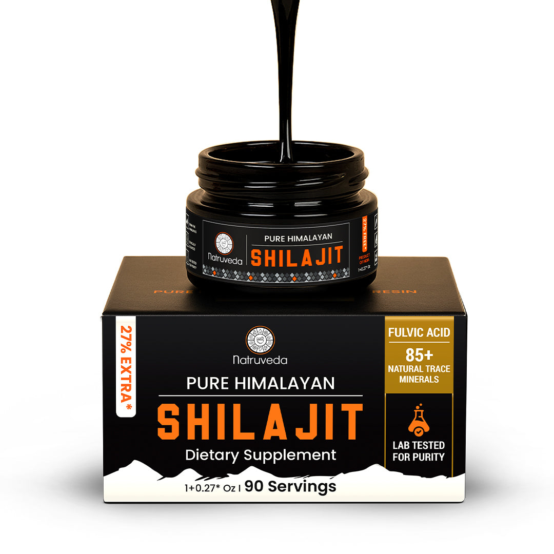 Natruveda Pure Himalayan Shilajit Resin | 90 Servings for Enhanced Energy, Fulvic Acid & 85+ Natural Trace Minerals | Pure Shilajit for Men & Women - 1.27 Oz